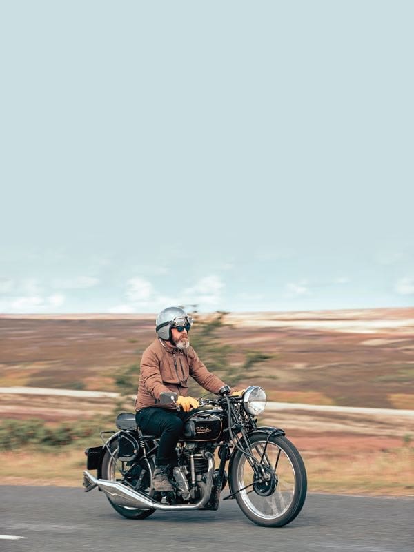 Riding a Mk.II Velocette KSS through the countryside