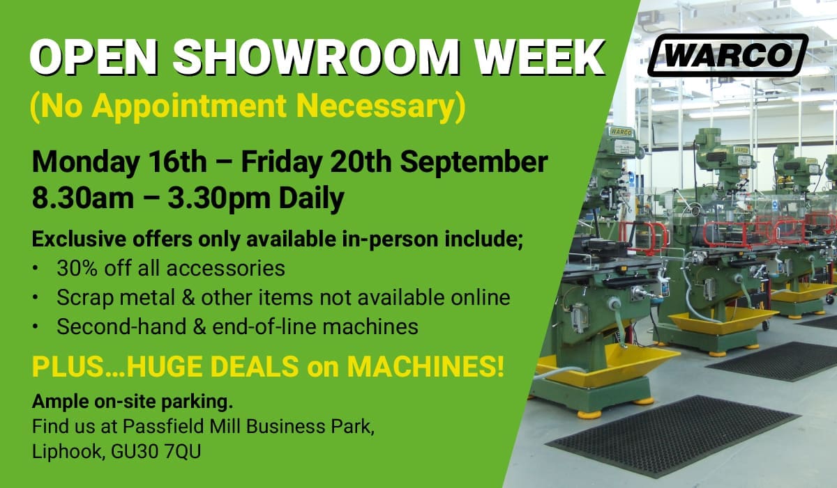 Warco hold an Open Showroom Week at their new location in Passfield, Hampshire