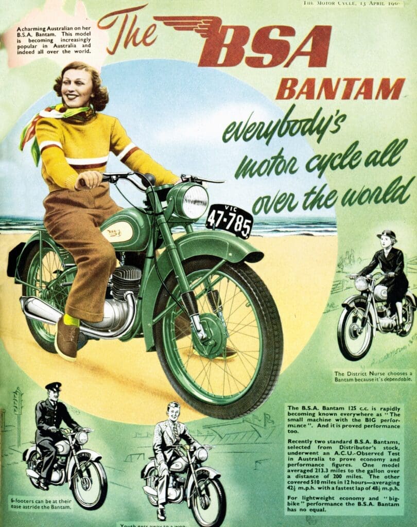The BSA Bantam advert taken from The Motor Cycle, 13th April 1959.