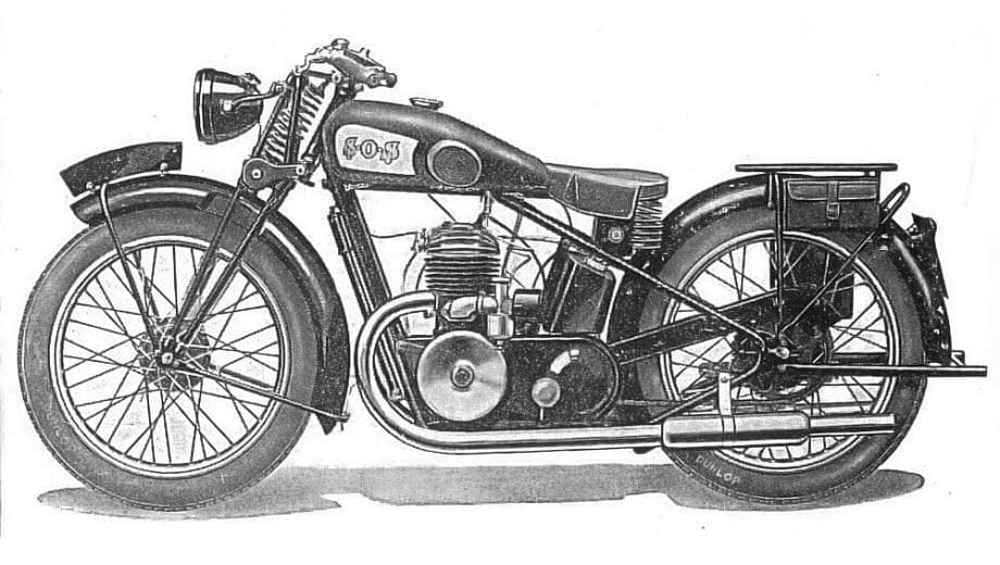 The 1931 Model CY with a 343cc Villiers engine, Burman gearbox and frame by SOS.