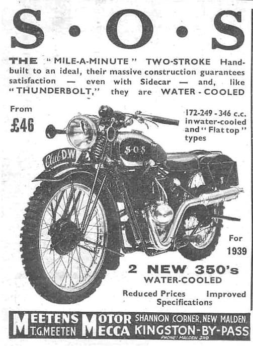 SOS production was taken over by Tommy Meeten who sold the machines from his shopon the Kingston by-pass.