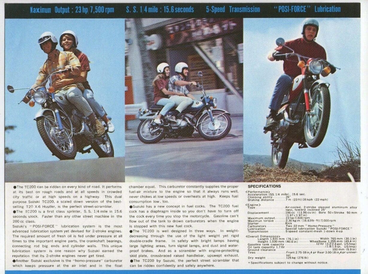 Suzuki’s TC200 came here by accident…