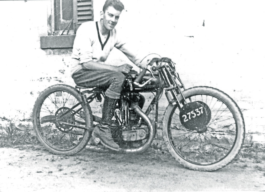 Alan Bruce on his 22nd birthday on his 1924 B4 OHV Big Port AJS.
