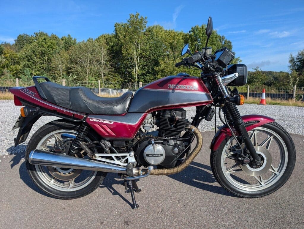 One of the final incarnations was the CB450DX; this one has made its way from South America where it was built all the way to Congleton, Cheshire where it’s for sale at Motorbikes 1980 Ltd.
