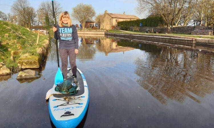 First woman to paddleboard England’s coast to coast canoe trail pledges support for plastics challenge