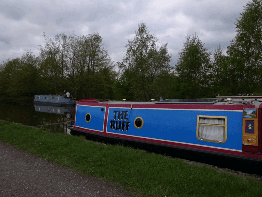 The Ruff moored and open for business at Pennington Flash on the Leigh Branch of the Leeds & Liverpool Canal.