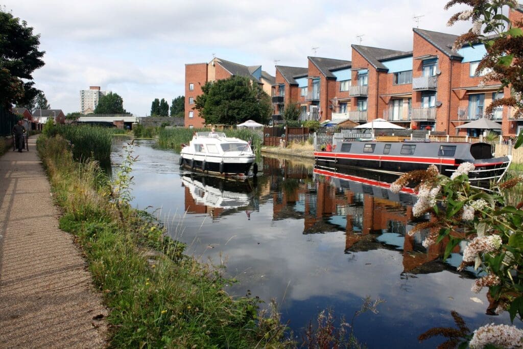 Sefton Bootle canal boat moored, plus boat