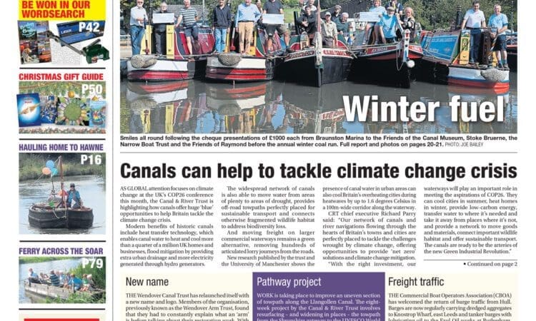 Inside the November issue of Towpath Talk