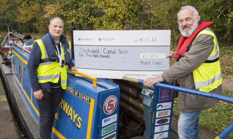 HOMEBUILDER OFFERS HELPING HAND TO CHARITY RESTORING CHESTERFIELD CANAL