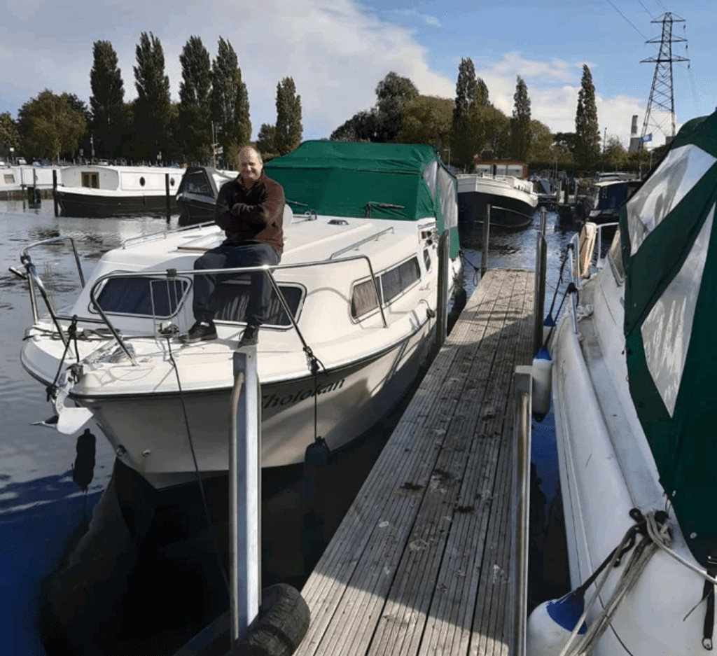 Project founder Andy Flint on board his boat.