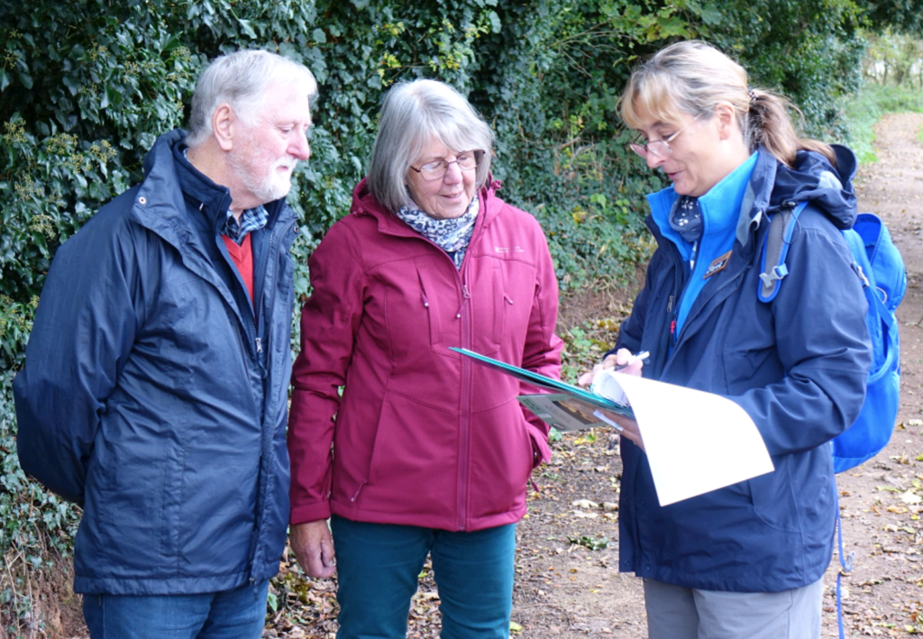 Lichfield Canal route visitors Graham and Wendy Edmondson give their views to Seasalt worker Jane Cook. The couple, who have been living in France, were visiting a brother in Lichfield before moving to Lincolnshire.