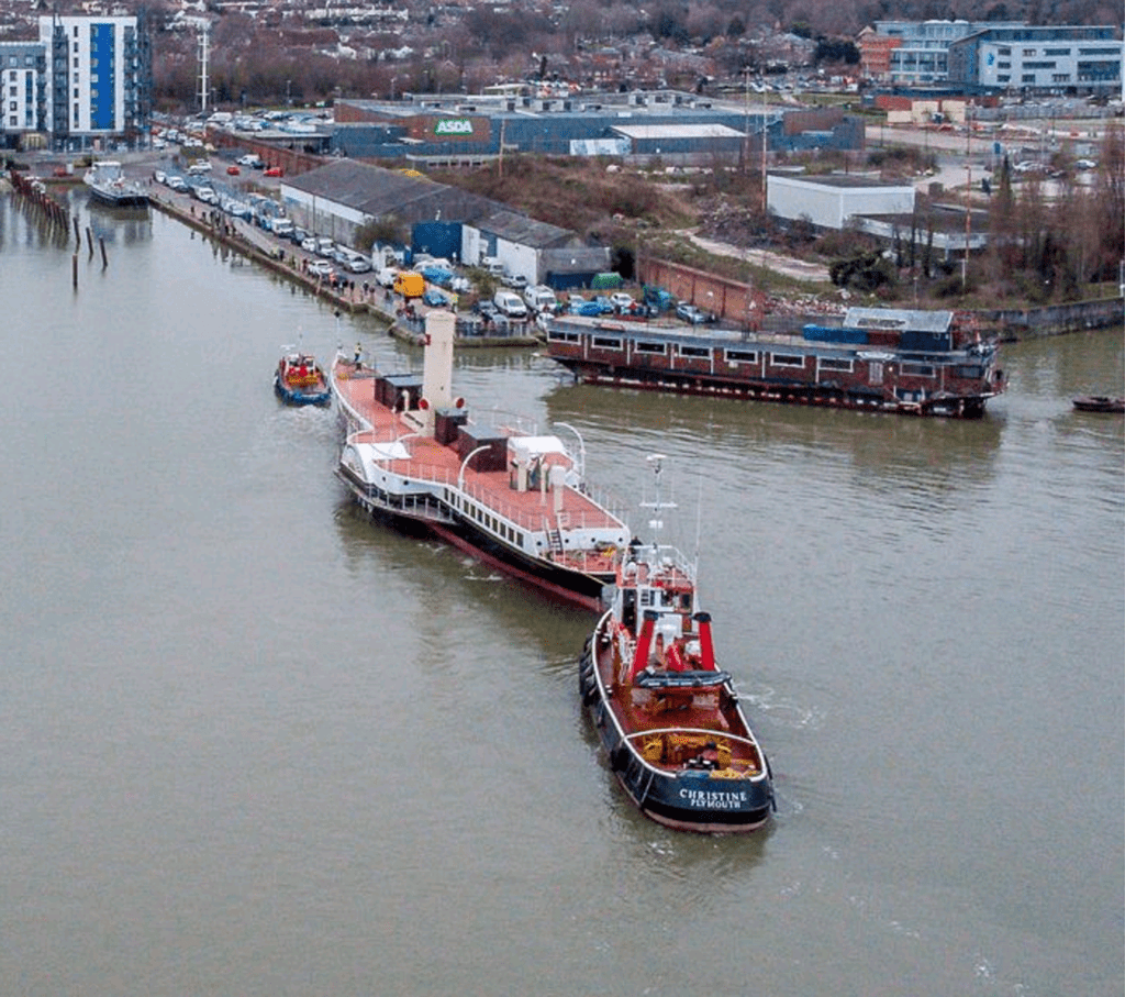 Medway Queen approaching Gillingham Pier.  PHOTO: PAUL BABINGTON