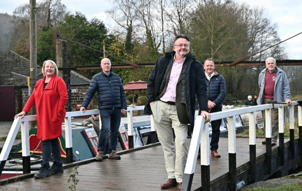 Celebrating the re-opening of Brown’s swing bridge in December.