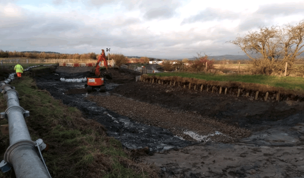 Around three thousand tonnes of stones are being used in the repair of the breach at Rishton. PHOTO: CANAL & RIVER TRUST