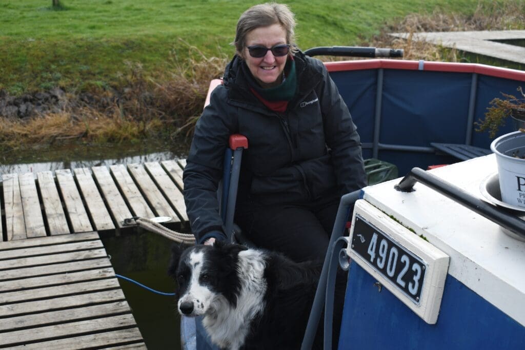 Nicky and Blaze linger during a morning walk along the towpath.