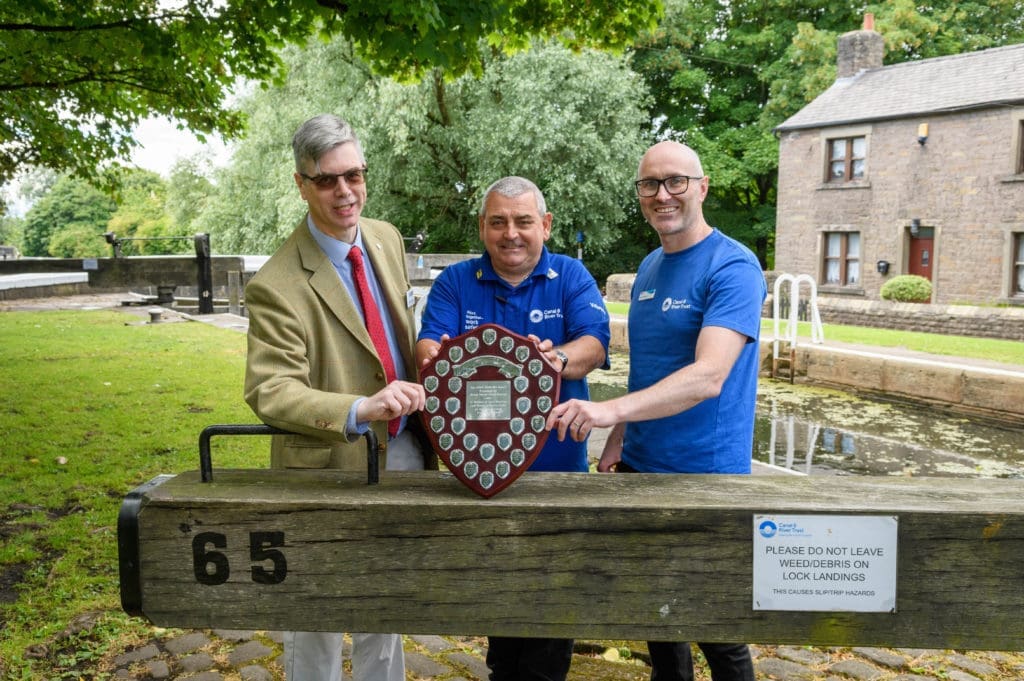 LOCK KEEPER OF THE YEAR LtR - Nigel Hamilton, Peter Baxter, Daniel Greenhalgh