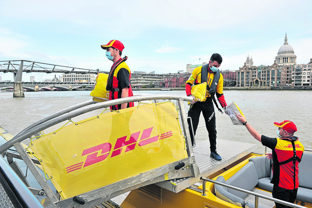 DHL riverboat handover with St. Pauls