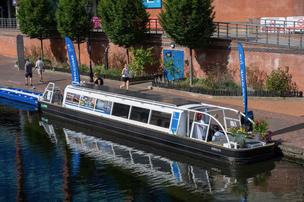 Pennine Princess moored in Birmingham during the 2022 Commonwealth Games.