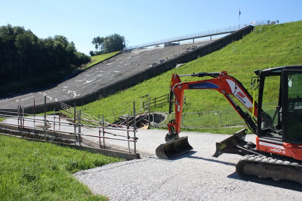 Major construction work has now started to restore Toddbrook Reservoir in Whaley Bridge