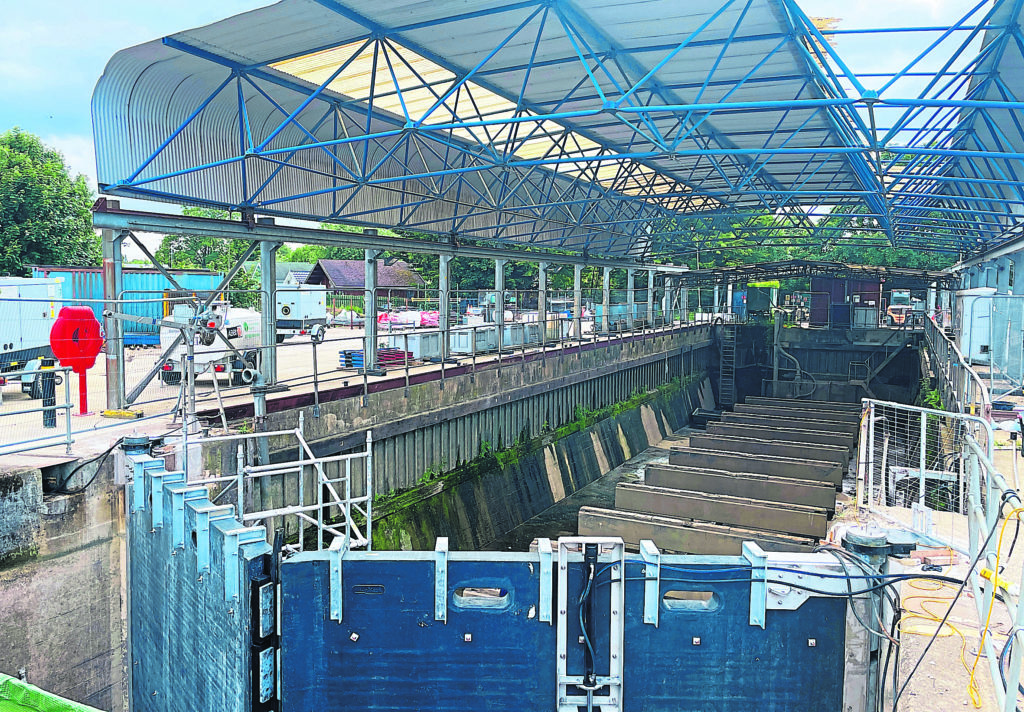 The nomination derived from ECS’ work installing the UK’s first set of moulded FRP lock gates at the Sunbury Dry Dock. PHOTOS: ECS