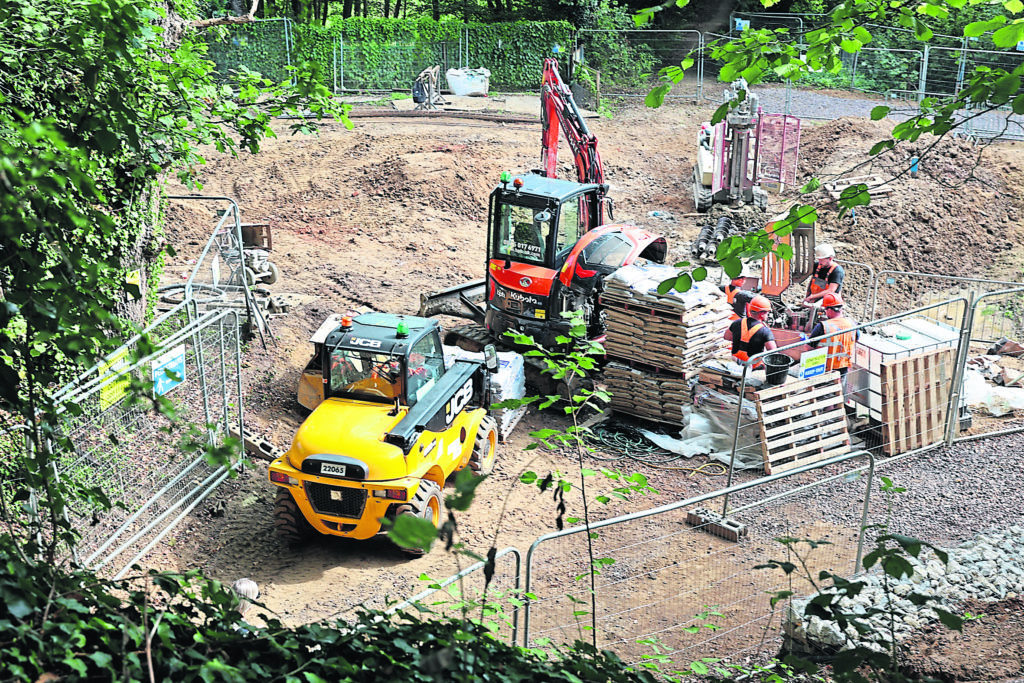 Working on the bridge foundations at Birtley Bridge. PHOTO: WACT