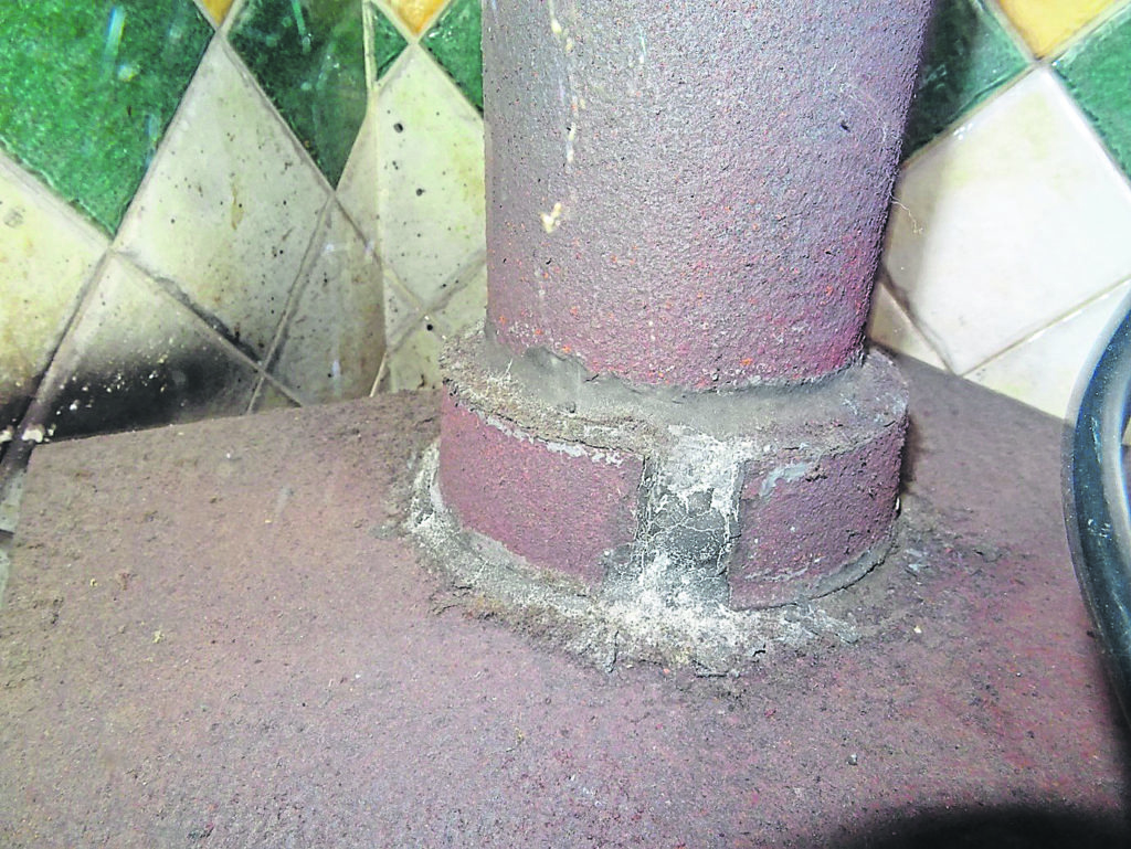 Fire cement isn’t ideal and a cracked collar is not suitable.