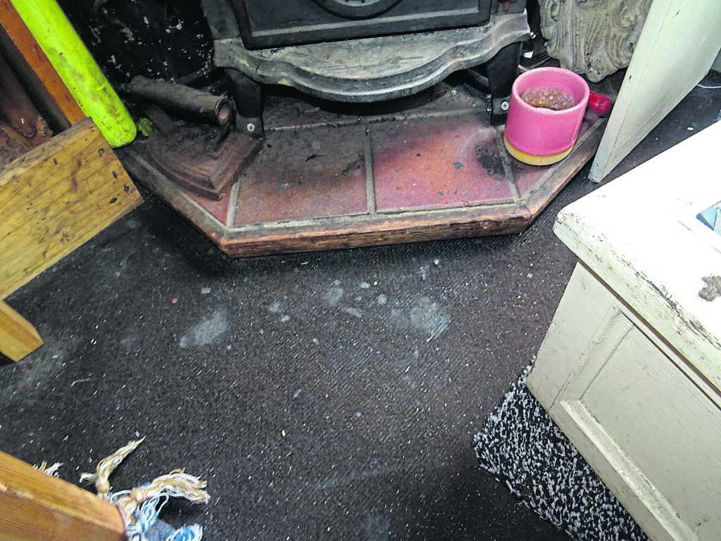 Carpet should not be this close to the stove, note all the scorch marks! PHOTOS: BEN SUTCLIFFE-DAVIES
