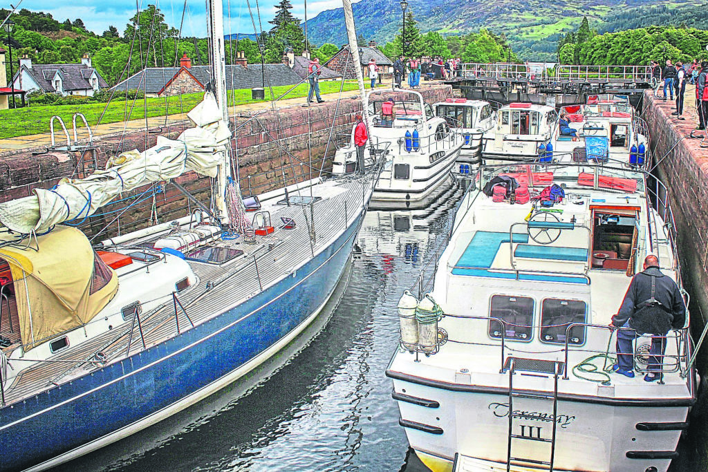 Boats waiting to descend the lock flight at Fort Augustus into Loch Ness. PHOTOS: JONATHAN MOSSE