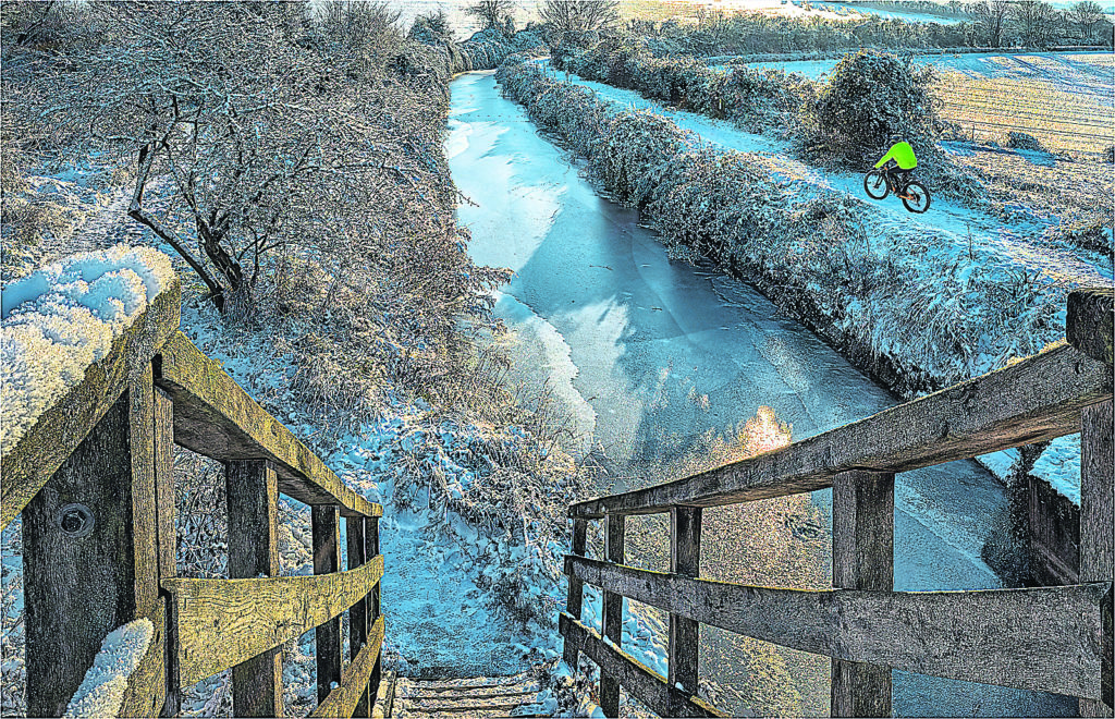 Alun Morgan’s winning photo of an icy stretch of the Wendover Canal.