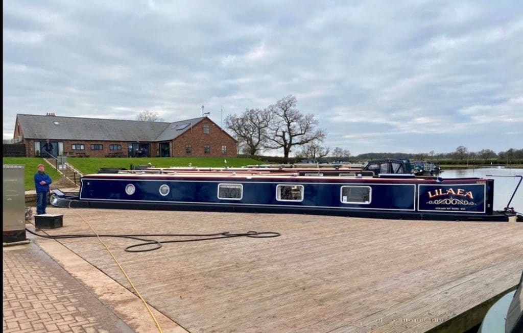 One of the two narrowboats in which Alan has a share.