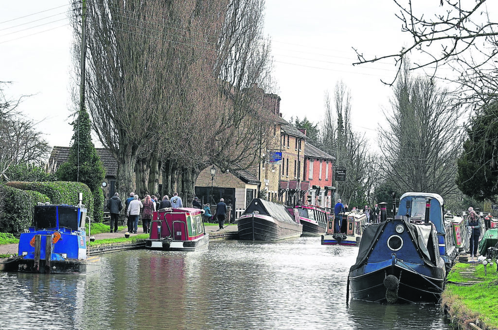 After the canalside commemoration, attendees returned to Stoke Bruerne for refreshment at The Boat Inn, next to the lock.