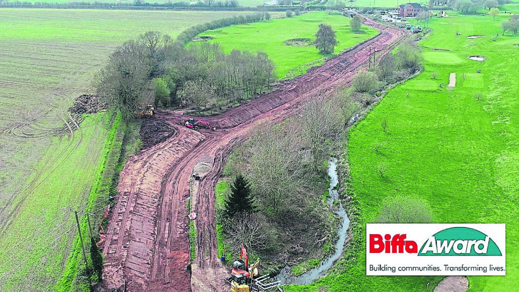 An aerial view of the Lichfield & Hatherton Canals Restoration Trust’s Darnford Lane ongoing work.