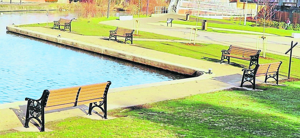 The five benches at Whitehouse Wharf.