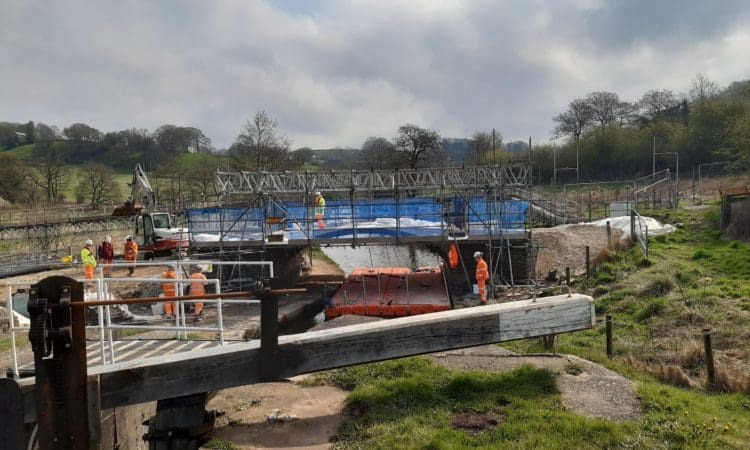 Caldon Canal has re-opened to boats while the Hazelhurst Bridge rebuild continues