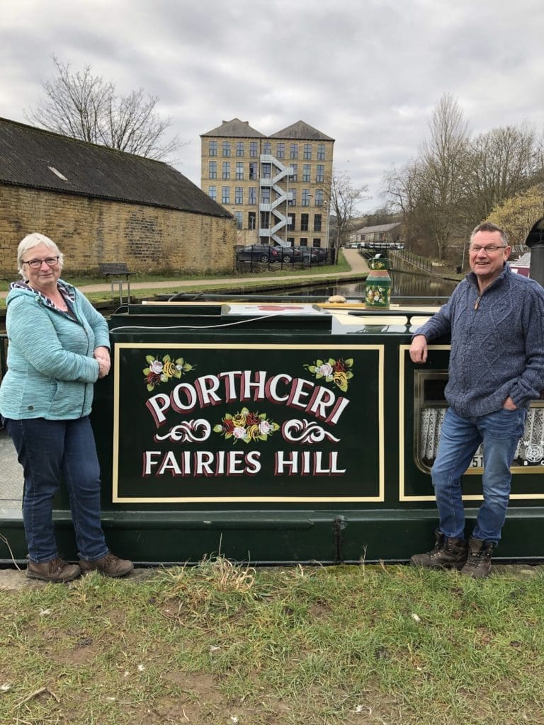 Kim Marshall and husband Dave who are joining the slow cruise to London. Photo by Sally Clifford.