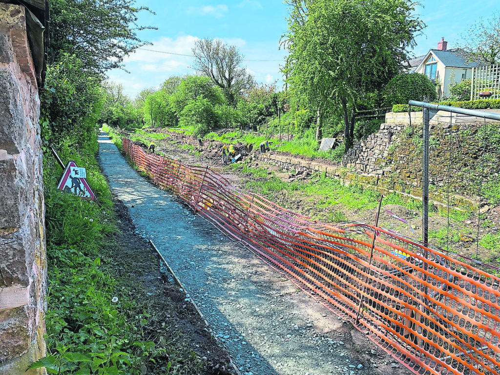 The 250m of new towpath.