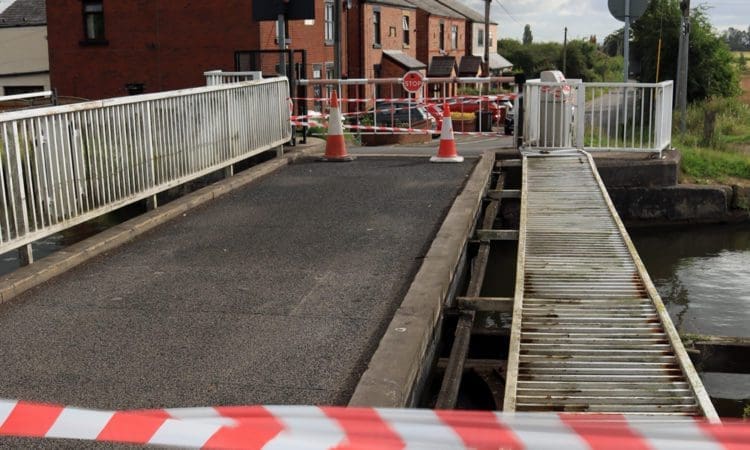 Swing bridge closed after balustrade collapse
