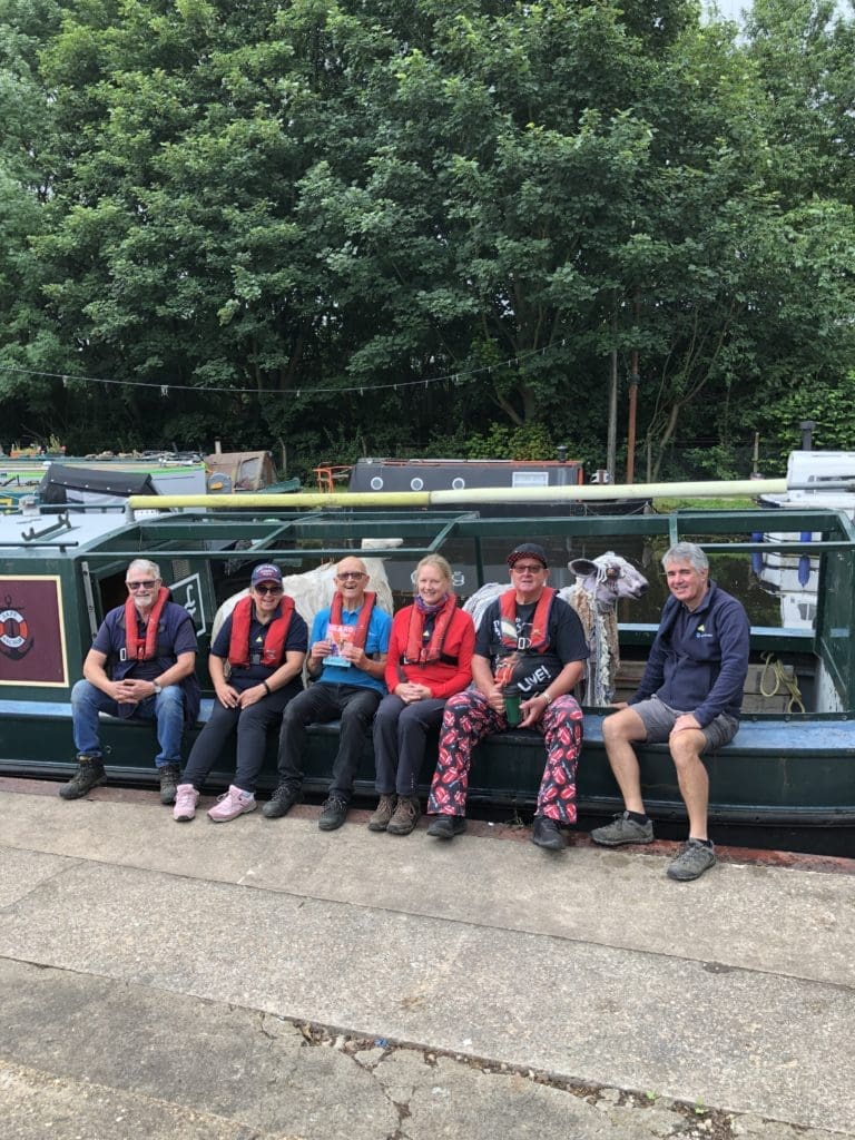 Ready for the journey:- Members of the Safe Anchor Trust’s volunteer crew who transported Vedero and Wix to Huddersfield for the HERD Kirklees Music event. Photo Sally Clifford.