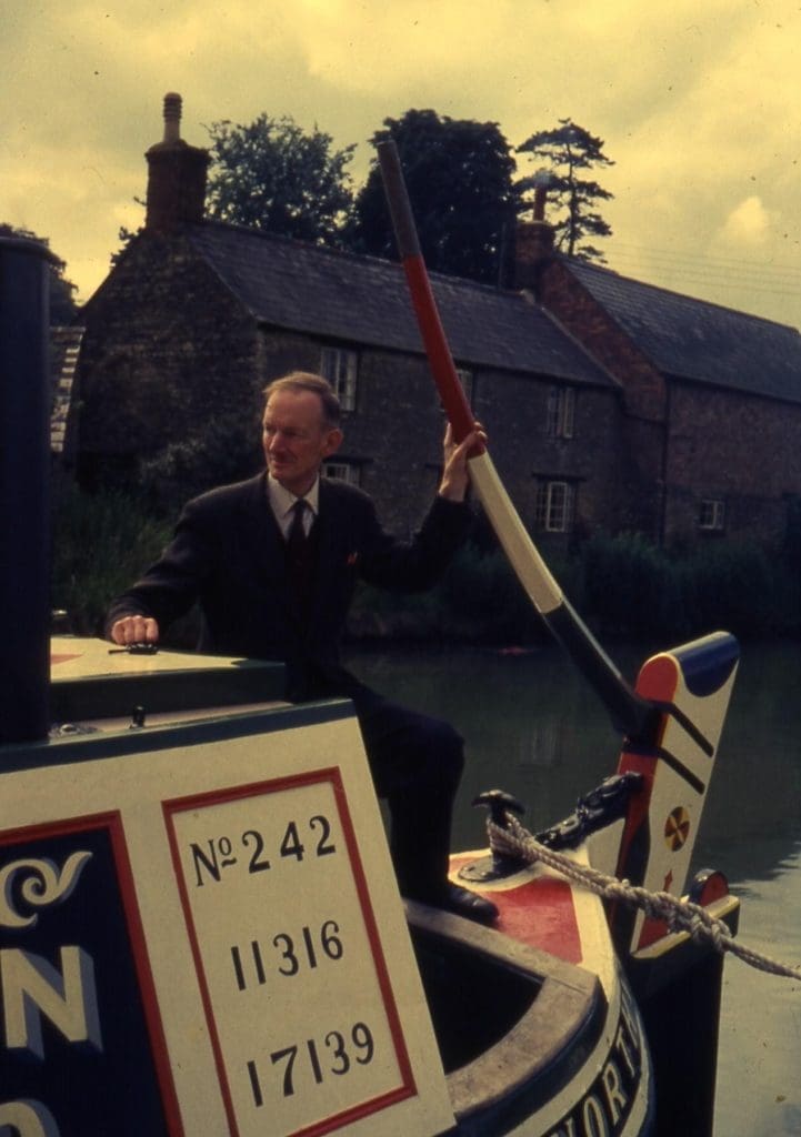 Grant’s Grandad holding Northwich’s tiller.