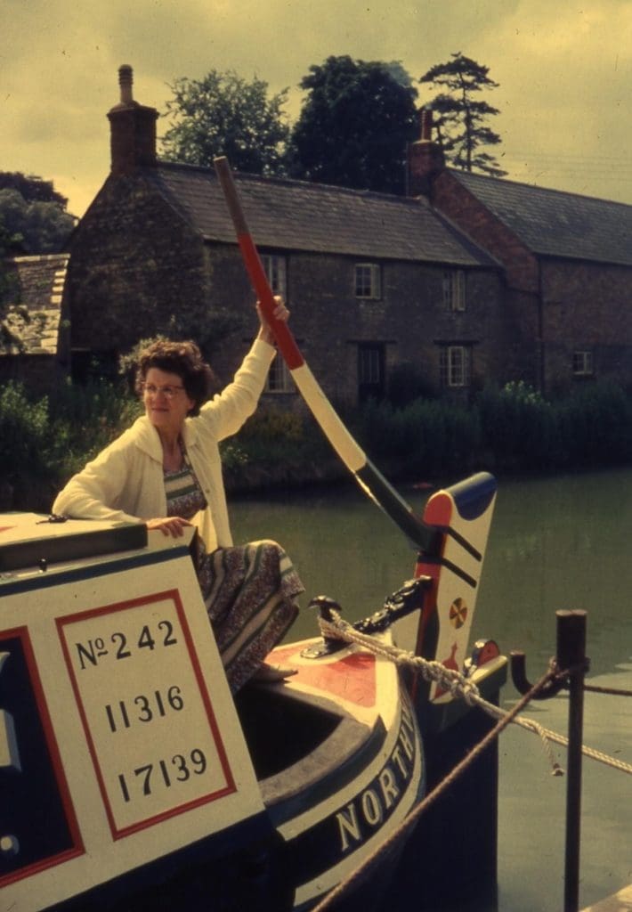 Grant’s Nan holding Northwich’s tiller.