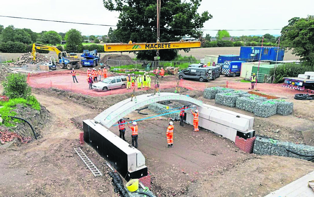 The bridge starts to take shape. PHOTOS: BEAVER BRIDGES LTD