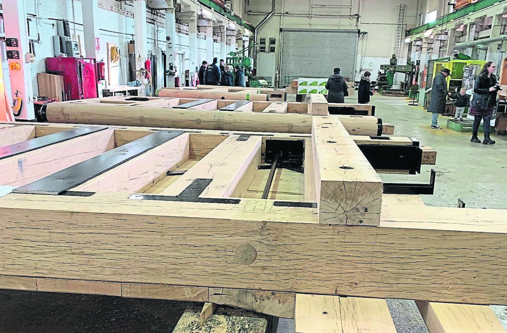 Lock gates being produced at CRT’s Stanley Ferry workshop.PHOTO: JANET RICHARDSON