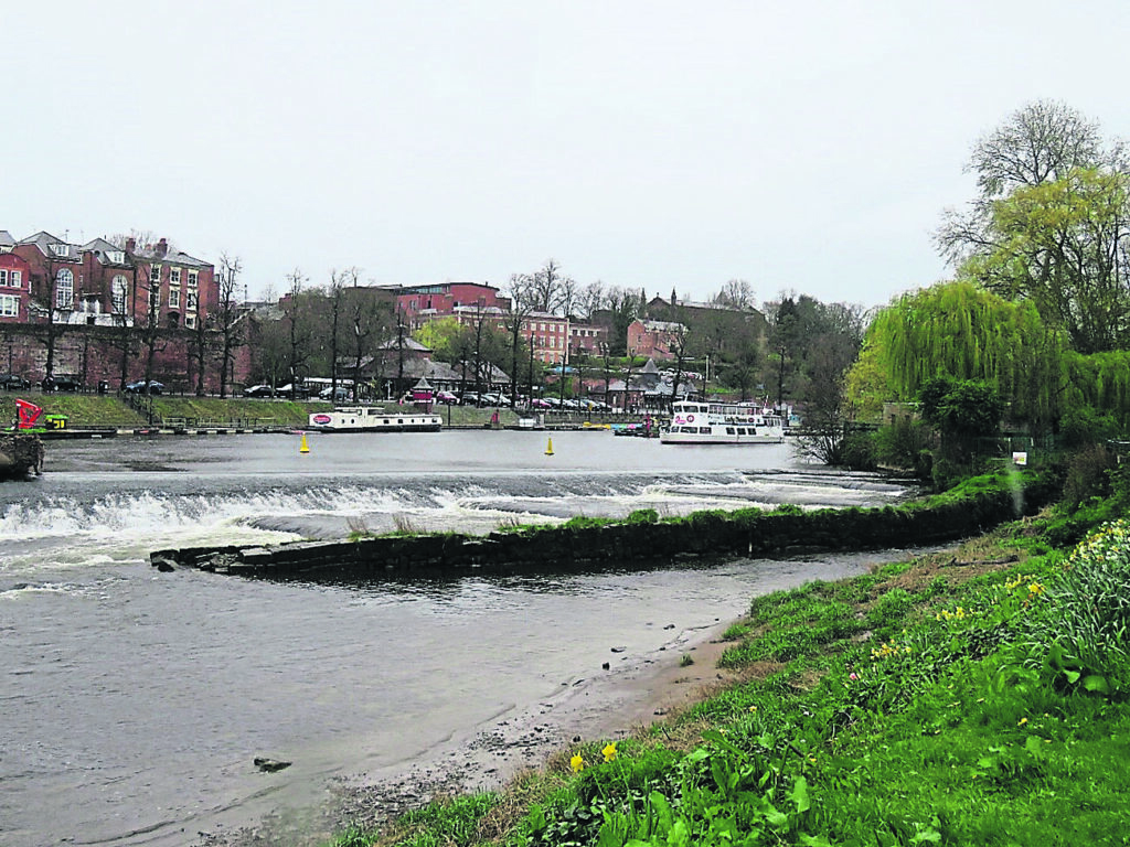 Chester weir with the possible entrance to the lock shown on the right. PHOTOS SUPPLIED