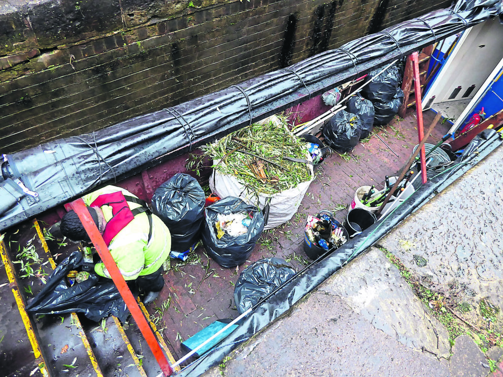 Some of the rubbish picked up during the day. PHOTOS: CHESTERFIELD CANAL TRUST