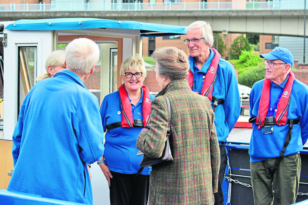 Trustee David Tuck, left, introduces the Princess Royal to Ethel Trust volunteers Anne Griffiths, Sally Winslow, John Batley and Chris Dinsdale.