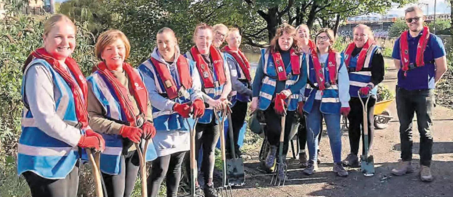 Building society chairman joins canal work party