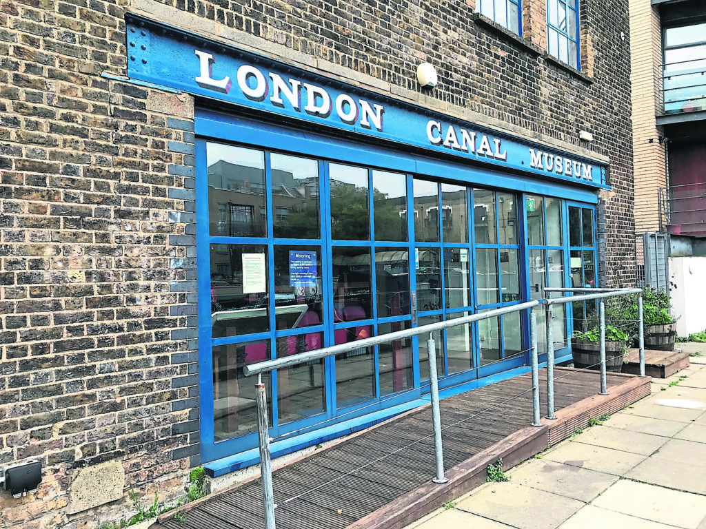 The rear entrance to the London Canal Museum.
