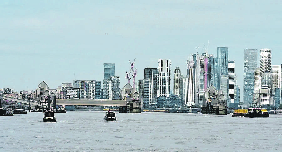 Heading along the Thames tideway with Canary Wharf behind.PHOTOS: ST PANCRAS CRUISING CLUB
