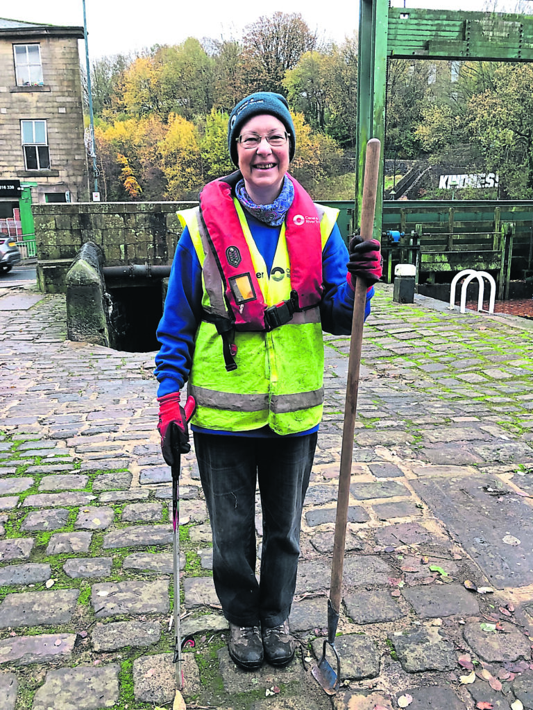 Ranger Maureen Readle, who also volunteers with the Upper Calder Valley Towpath Taskforce.