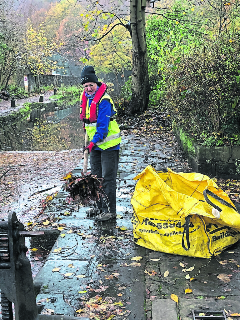 Ranger Maureen Readle, who also volunteers with the Upper Calder Valley Towpath Taskforce.
